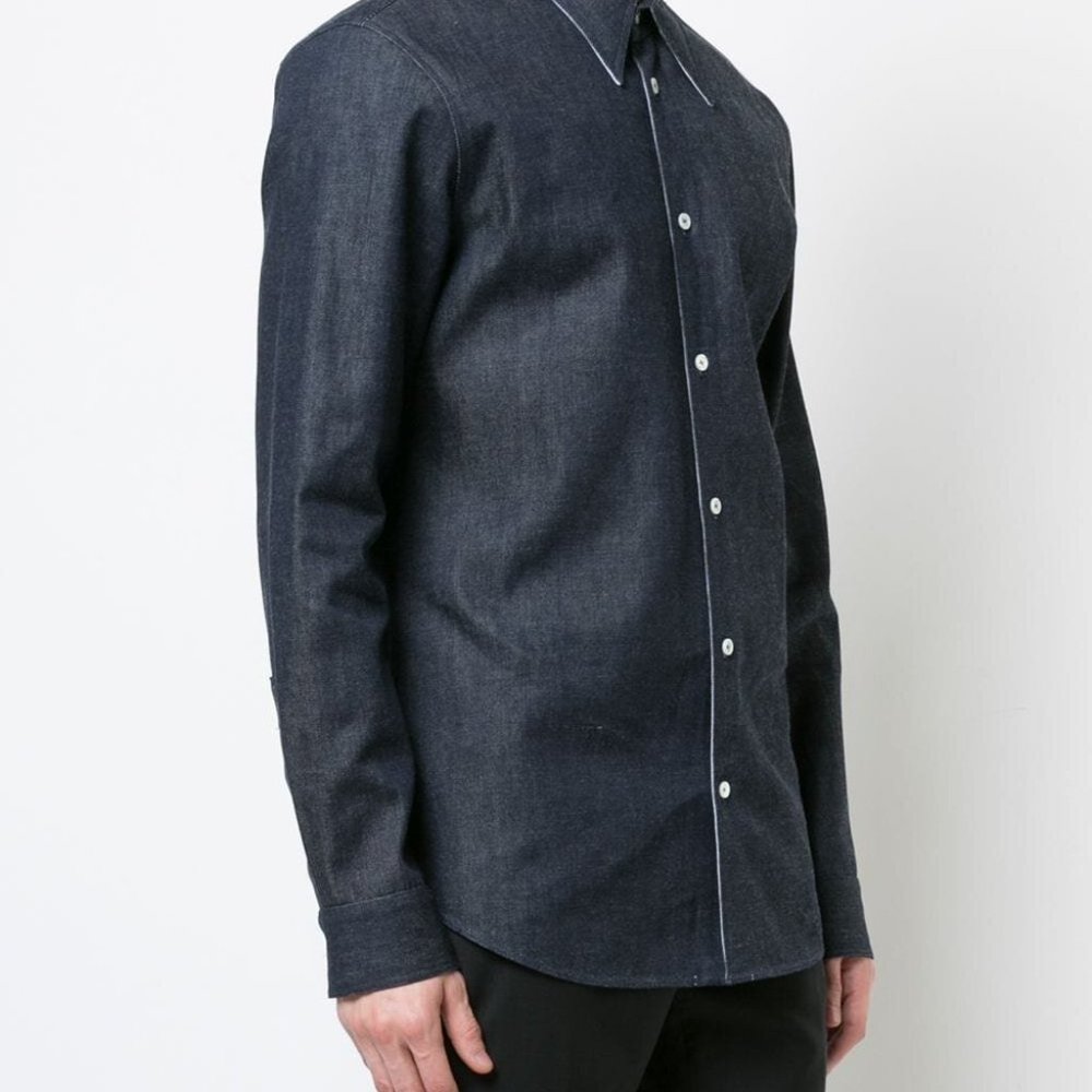 Raf Simons Calvin Klein 205w39nyc Raw Cone Denim Selvedge Button Shirt